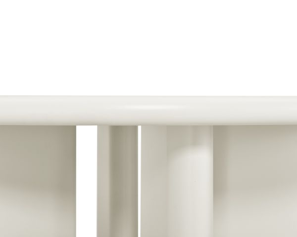 Table de repas contemporaine ronde 120 cm coloris crème "Odyna"