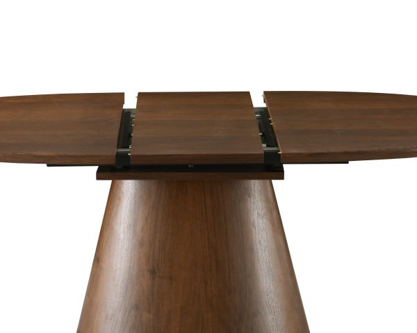 Table de repas extensible 160–200 cm teinte noyer "Oria" forme ovale