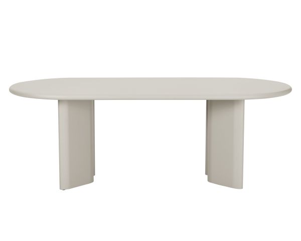 Table de repas ovale 180 cm design moderne et épuré beige "Odyna"